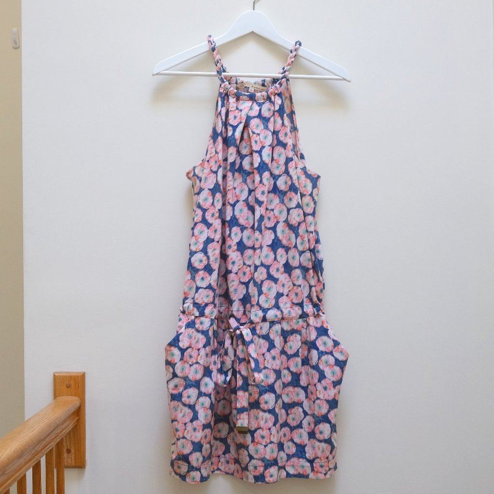 { Rachel Rachel Roy Dress } Short Pink Floral Dress With Braided Halter Neck